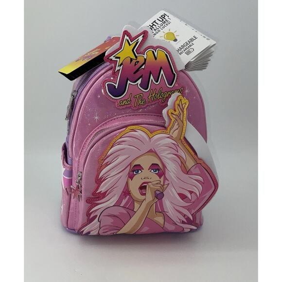 Loungefly Limited Edition Jem and The Holograms Light Up Mini Backpack